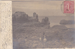 PHOTO ,,,, LES ROCHERS DE PREFAILLES  EN  1902 ,,,,BEAU CACHET ,,,,,TBE - Places