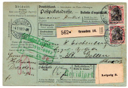 DR: Paketkarte In Die Schweiz Mit MeF. Mi.-Nr. 90 I - Andere & Zonder Classificatie