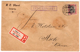 DR: R-Brief Mit EF. Mi.-Nr. 60 Von Leipzig Nach Asch/Böhmen - Sonstige & Ohne Zuordnung