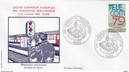 France Rep. Française 1980 Cover / Brief / Enveloppe - Mechanic Phoning / Mechaniker Telefoniert Am Fuß Signals - Trains