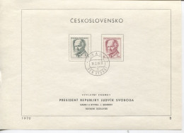 Tschechoslowakei # 1920-1 Ersttagsblatt Präsident Svoboda Tagesstempel Uz '1' - Storia Postale