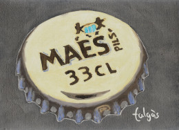 I6-116 Litografía Cerveza Maes Belgium. The Invertium Collection. - Publicité