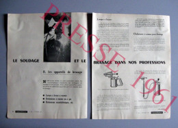 6 Vues Doc 1961 Soudage Brasage Lampe à Braser Chalumeau Acétylène + Atid Gaz + Virax Outillage + Uginox Ugine Gueugnon - Publicités