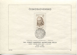 Tschechoslowakei # 1923 Ersttagsblatt Maximilian Hell Ungarischer Astronom - Storia Postale