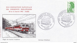 France Rep. Française 1983 Cover / Brief / Enveloppe - Engin De Traction Moderne / Modern Traction Engine - Trains