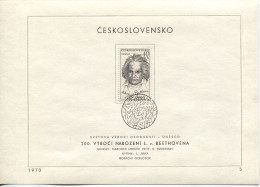 Tschechoslowakei # 1924 Ersttagsblatt Ludwig Van Beethoven Komponist - Brieven En Documenten