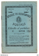 Casse Di Risparmio Postali - Libretto Al Portatore - Marcophilie