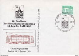 Deutschland Germany 12. Berliner Briefmarkenauss. Spec. Canc 24-07-1988 - Trains