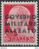 1943 Napoli Occ. Anglo-americana 20c. MNH Sassone N. 10A - Andere & Zonder Classificatie