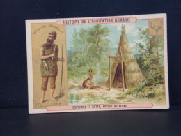 106 CHROMOS . HISTOIRE DE L HABITATION HUMAINE . COSTUMES ET HUTTE DU RENNE  . PARIS . 1889 - Autres & Non Classés