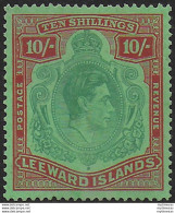 1944 Leeward Islands 10s. Pale Green And Dull Red/green MNH SG N. 113a - Autres & Non Classés