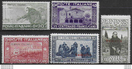 1926 Somalia San Francesco 5v. Mc MNH Sassone N. 81/85 - Sonstige & Ohne Zuordnung