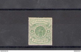 1865-75 LUSSEMBURGO -   Stemma N° 15 , 4 Cent Verde , Perforato A Trattini MLH* - Autres & Non Classés