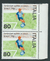 Italia 1980; Campionati Europei Di Calcio. Coppia Di Bordo Destro. - 1971-80: Mint/hinged