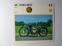 ABC GNOME & RHONE 400 1922 France Fiche Technique Moto - Sports