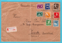 NEDERLAND R Brief 1928 Amsterdam Stadion Met Olympiade Serie En Special Stempel En Aanteken Strookje Naar Zeist - Briefe U. Dokumente