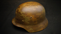 Original WWII German Helmet M40 "Pea Dot" Camouflage - 1939-45