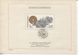 Tschechoslowakei # 1945 Ersttagsblatt 25 Jahre Vereinte Nationen UNO Windrose - Storia Postale