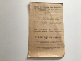 Ancien Document (1966) Houtaing Titre De Pension  De Mme Lemaire Anna  Vve Guilbert Jules - Unclassified