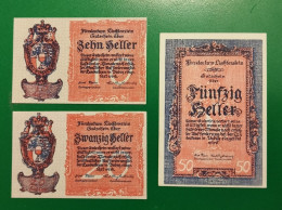 Liechtenstein / Complete Set 10 + 20 + 50 Heller 1920 UNCIRCULATED ++ Pick 1+2+3 +++ - Liechtenstein