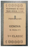 Ticket  Chemins De Fer Suisses Train De Pèlerinage - Autres & Non Classés