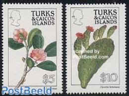 Turks And Caicos Islands 1990 Flowers 2v, Mint NH, Nature - Flowers & Plants - Other & Unclassified