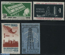 Mexico 1958 National Oil Industries 4v, Mint NH, Science - Various - Mining - Maps - Geography