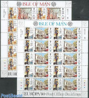 Isle Of Man 1990 EUROPA 2 M/sS, Mint NH, History - Transport - Europa (cept) - Post - Automobiles - Poste