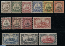 Germany, Colonies 1901 Marshall Inseln, Ships 13v, Unused (hinged), Transport - Ships And Boats - Ships