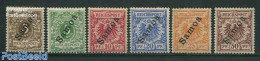 Germany, Colonies 1900 Samoa, Overprints 6v, Unused (hinged), History - Coat Of Arms - Andere & Zonder Classificatie