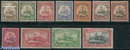 Germany, Colonies 1901 Ostafrika, Definitives, Ships 11v, Unused (hinged), Transport - Ships And Boats - Ships