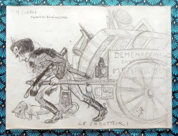 Guerre 14-18 - DESSIN SATIRIQUE Au Crayon Daté De 1915 Par GILD  " Le Saboteur ! - Drawings