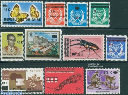 Congo Dem. Republic, (zaire) 1977 Overprints 11v, Mint NH, History - Nature - Various - Coat Of Arms - Animals (others.. - Geografia