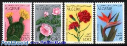 Algeria 1973 Flowers 4v, Mint NH, Nature - Cacti - Flowers & Plants - Roses - Nuovi