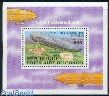 Congo Republic 1977 Zeppelin S/s, Mint NH, Transport - Zeppelins - Zeppelins