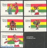 Ghana 1988 Olympic Games Seoul 5v, Mint NH, Sport - Athletics - Boxing - Olympic Games - Weightlifting - Leichtathletik