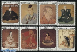 Ghana 1989 Death Of Hirohito 8v, Mint NH, Art - East Asian Art - Paintings - Other & Unclassified