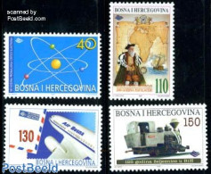 Bosnia Herzegovina 1997 Mixed Issue 4v, Mint NH, History - Science - Transport - Various - Explorers - Atom Use & Mode.. - Explorateurs