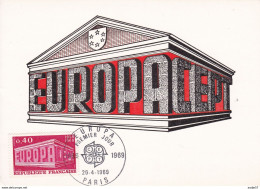 France Carte Maximum (card) France N°1598 Europa 1969 Paris FDC - Covers & Documents