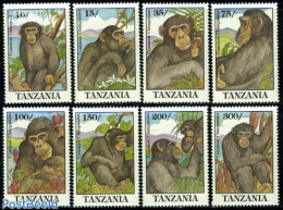 Tanzania 1992 Chimpansees 8v, Mint NH, Nature - Animals (others & Mixed) - Monkeys - Tansania (1964-...)