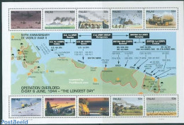 Palau 1994 World War II 10v M/s, Mint NH, History - Transport - Various - Militarism - World War II - Aircraft & Aviat.. - Militaria