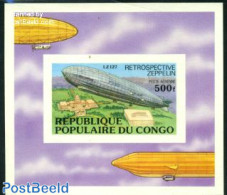 Congo Republic 1977 Zeppelin S/s Imperforated, Mint NH, Transport - Zeppelins - Zeppeline