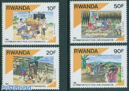 Rwanda 1991 Professions 4v, Mint NH, Various - Textiles - Art - Handicrafts - Textile