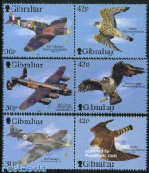 Gibraltar 2000 Figters And Birds Of Prey 3x2v [:], Mint NH, History - Nature - Transport - World War II - Birds - Bird.. - Guerre Mondiale (Seconde)