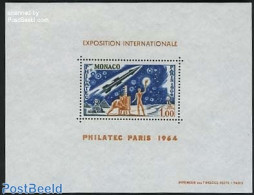 Monaco 1964 Philatec S/s, Very Limited Issue, Mint NH, Transport - Space Exploration - Ongebruikt