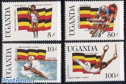 Uganda 1987 Olympic Games Seoul 4v, Mint NH, Sport - Cycling - Gymnastics - Olympic Games - Swimming - Cycling