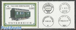 Austria 2002 Stamp Day 1v+tab, Mint NH, Transport - Post - Stamp Day - Railways - Ungebraucht