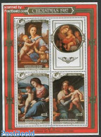 Penrhyn 1987 Christmas S/s, Mint NH, Religion - Christmas - Art - Paintings - Raphael - Noël