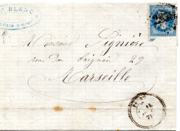 Basses-Alpes - LAC Affr N° 29B Obl GC 2838 Tàd Type 24 Peyruis (Rare, Rencontré Seulement Entre 08/71 Et 04/72) - 1849-1876: Classic Period