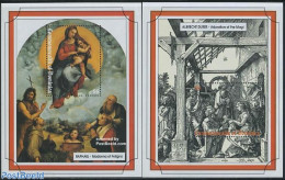 Dominica 1993 Christmas 2 S/s, Mint NH, Religion - Christmas - Art - Dürer, Albrecht - Paintings - Raphael - Christmas